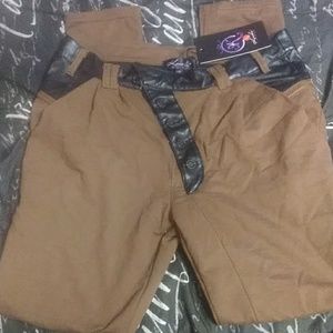 Brown Pants with faux leather